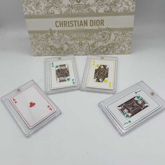 Christian DIOR Paris Playing Cards - ♣️ Clubs - Set of 4 Face Cards - Picture 1 of 6